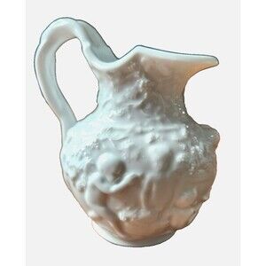 Vintage Fürstenberg Germany Cherubs in High Relief White Porcelain Vase Pitcher